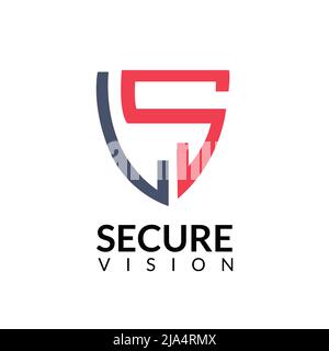 Abstract Secure Vision Logo icon in vector template. Modern secure vision idea Flat Vector Logo Design. Stock Vector