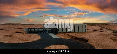 Luxury lonely hotel located in the middle of nowhere in Iceland. Stock Photo