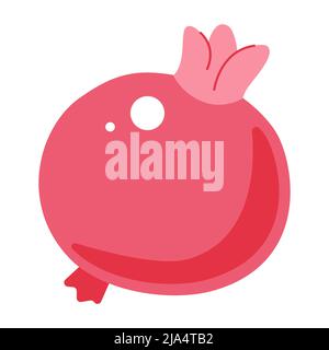 Ripe red pomegranate - modern flat design style single isolated object Stock Vector