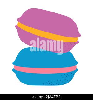 Protein, colored macaroons - flat design style single isolated object Stock Vector