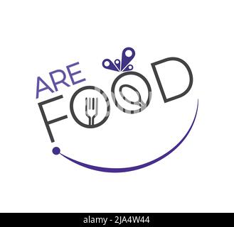 Food are logo with location, spoon with smile icon Stock Vector