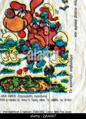 Turkish chewing gum insert. Cartoon. 1980s. Stock Photo