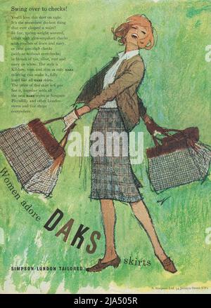 Daks clothing Daks women's clothing vintage paper advertisement advert 1960s 1970s Stock Photo