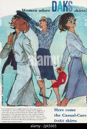 Daks clothing Daks women's clothing vintage paper advertisement advert 1960s 1970s Stock Photo