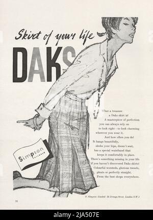 Daks clothing Daks women's clothing vintage paper advertisement advert 1960s 1970s Stock Photo