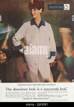 Dannimac Ltd vintage paper advertisement advert 1960s 1970s. The dannimac look is a non-crush look Stock Photo