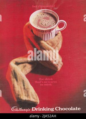 Cadbury drinking chocolate magazine advertisement paper advert Cadbury drink vintage ad 1980s 1970s Stock Photo