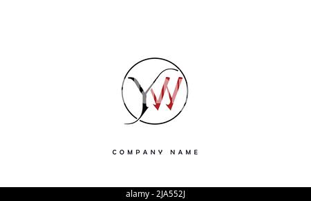 YW, WY Abstract Letters Logo Monogram Stock Vector