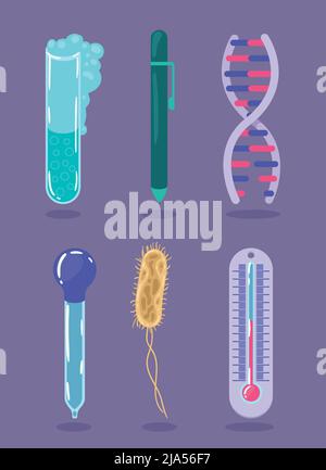science lab six icons Stock Vector Image & Art - Alamy