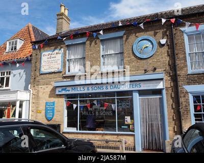 Diamond Jubilee decorations in the market square at Southwold, a seaside town in Suffolk. Stock Photo