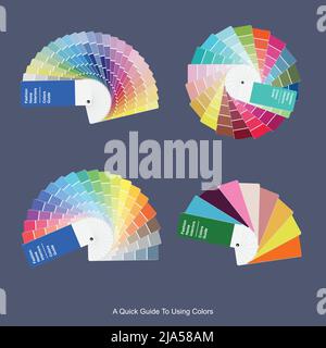Illustration of RGB colors palettes guide for graphic and web design, vector illustration Stock Vector