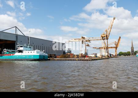 Cargo ships at Goole Docks Stock Photo