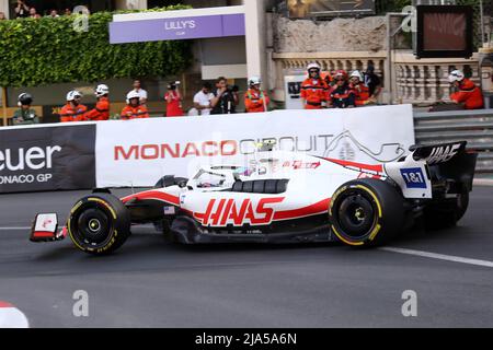 Monaco, Monaco. 27th May, 2022. Mick Schumacher of Haas F1 Team looks ...