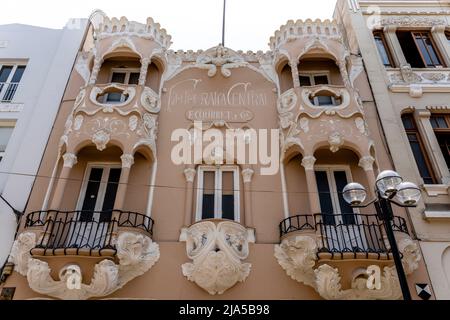The Exterior of The Casa Courret (Historic Photographers Studio) In The Historical Centre Of Lima, Peru. Stock Photo