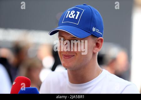 Monaco, Monaco. 27th May, 2022. Mick Schumacher of Haas F1 Team looks ...