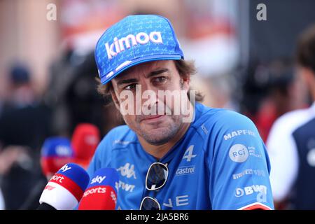 Monaco, Monaco. 27th May, 2022. Fernando Alonso of Alpine F1 on track ...