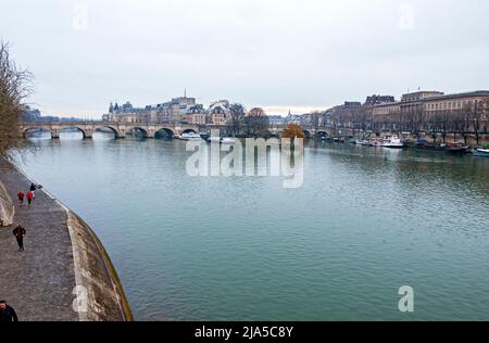 View of River Seine and Paris, France Stock Photo
