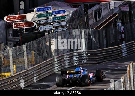 Monaco, Monaco. 27th May, 2022. Fernando Alonso of Alpine F1 on track ...