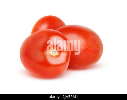 Three plum tomatoes isolated on white background Stock Photo