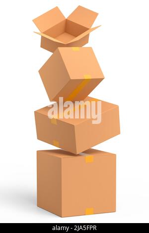 3d stacks of books in a cardboard box Royalty Free Vector