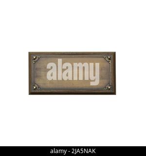 Rectangular iron plate for copy space and text. isolated Stock Photo