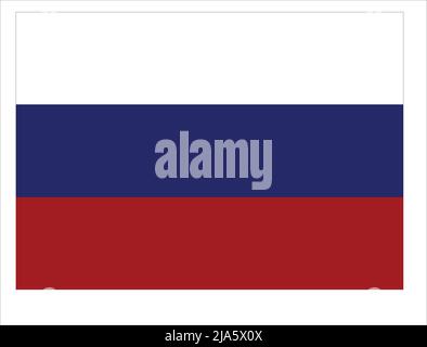 Russia flag vector illustration isolated on white background Stock Vector