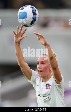 Orlando, Florida, USA. May 27, 2022: Washington Spirit midfielder JULIA RODDAR (16) makes a throw in during the NWSL Orlando Pride vs Washington Spirit soccer match at Exploria Stadium in Orlando, Fl on May 27, 2022. (Credit Image: © Cory Knowlton/ZUMA Press Wire) Credit: ZUMA Press, Inc./Alamy Live News Stock Photo