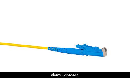Fiber Optic Patch Cord on isolated white background Stock Photo
