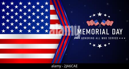 illustration a memorial day backgrounds for website banner, poster corporate, sign business, social media posts, advertising agency, greeting cards Stock Vector