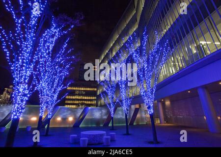 Commercial building plaza evening Roppongi Tokyo Japan 2 Stock Photo