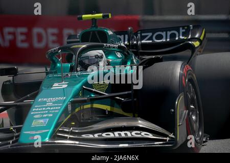 27.05.2022, Monaco Circuit, Monte Carlo, FORMULA 1 GRAND PRIX DE MONACO 2022, im Bild Sebastian Vettel (DEU), Aston Martin Aramco Cognizant Formula One Team Stock Photo