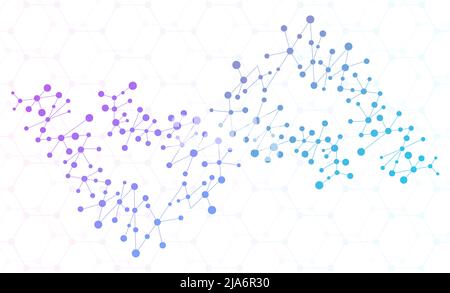 abstract gradient blue molecules, network or electric image, geometric texture background, scientific technology, engineering concept Stock Photo