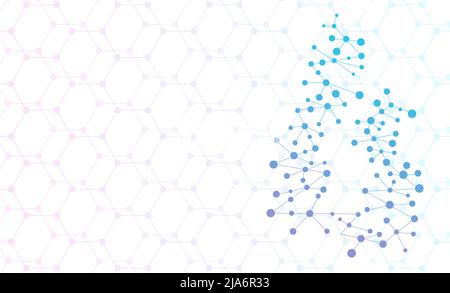 abstract gradient blue molecules, network or electric image, geometric texture background, scientific technology, engineering concept Stock Photo