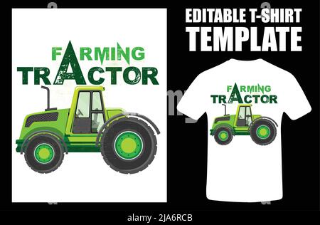 Vintage Farming Tractor Color Layered. Hand Drawing Tractor. Truck Driver Vintage Typography Graphic T Shirt Design. Vector Hand Drawn Illustration. V Stock Vector