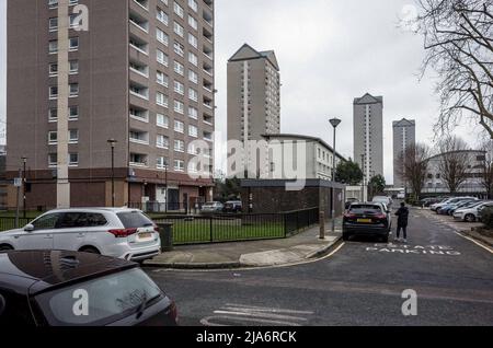 Housing estate on the Isle of Dogs, East London Stock Photo