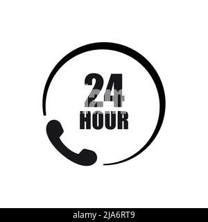 Call center 24 hours icon, Operator customer support symbol, Help center Stock Vector