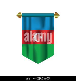 Azerbaijan waving flag on isolated background vector illustration Stock Vector