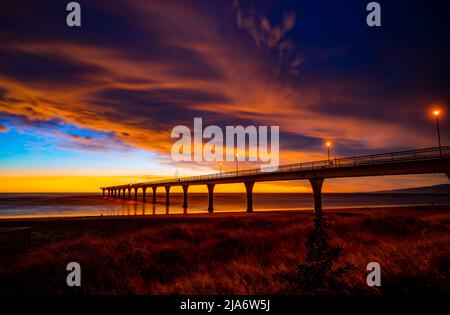 Beautiful New Brighton Pier Sunrise Stock Photo