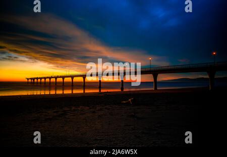 Beautiful New Brighton Pier Sunrise Stock Photo