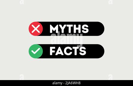 Facts myths vector symbol on white background. Myths facts icon vector color concept Stock Vector