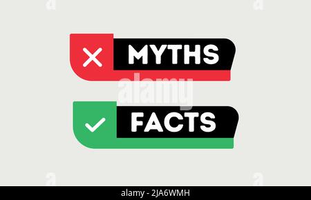 Facts myths vector symbol on white background. Myths facts icon vector color concept Stock Vector