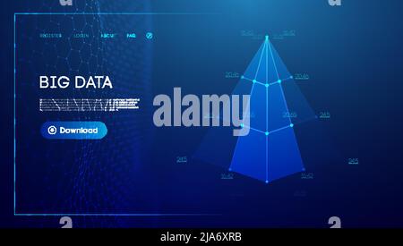 Pyramid business technology background. Tech vector triangle abstract ...