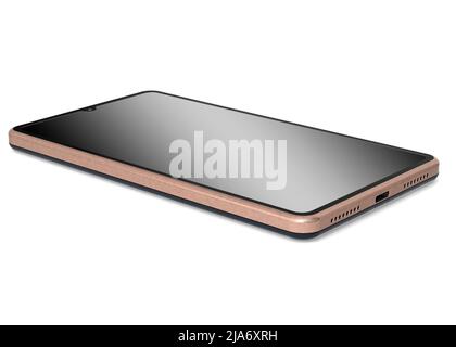 Realistic smart phone isolated on white background, 3D rendering Stock Photo