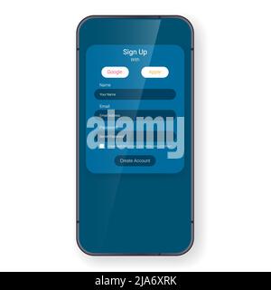 Sign up user interface mobile phone Stock Vector