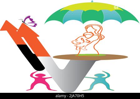 Protect for mother. Vector Logo. Illustration campaign concept. Frequently for Commercials Use Stock Vector
