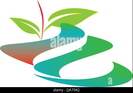 Plant on Spiral. Spirit Vector Logo. Spirit campaign concept. High use for Commercials Stock Vector