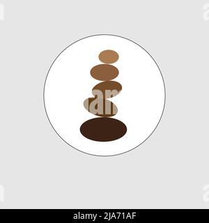 Five pebbles in balance arrangement Stock Vector
