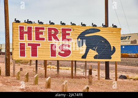 Jack Rabbit Here it Is iconic advertisement on route 66 Stock Photo