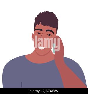 Young man talking/speaking on the smartphone. Mobile phone concept. Vector  illustration cartoon style Stock Vector Image & Art - Alamy