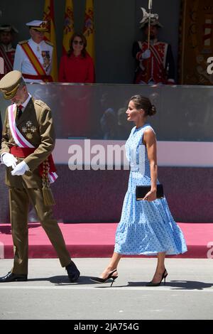 Huesca. Spain. 28th May 2022,  Queen Letizia of Spain attends the Armed Forces Day on May 28, 2022 in Huesca, Spain Credit: MPG/Alamy Live News Stock Photo